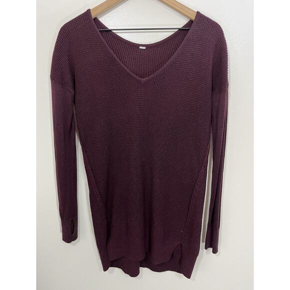Lululemon The Sweater Life M Bamboo Cashmere Blend Yoga Athleisure Capsule Red - Picture 1 of 12